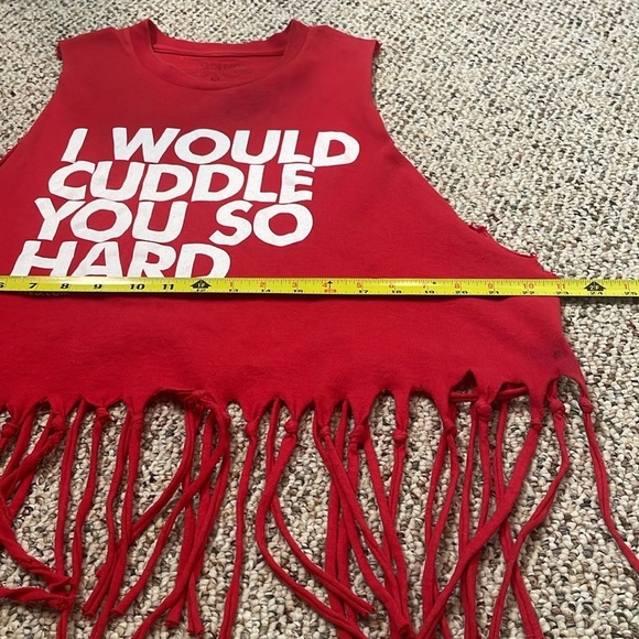 Spencer’s Red Fringe Sleeveless Top - Picture 6 of 8